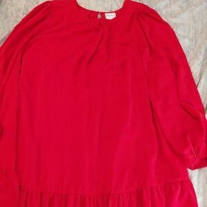 Vibrant Red Long Sleeve Blouse